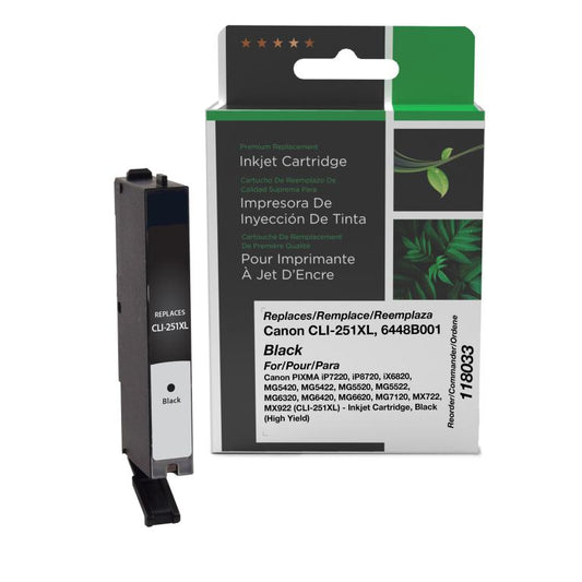 High Yield Black Ink Cartridge for Canon CLI-251XL (6448B001)