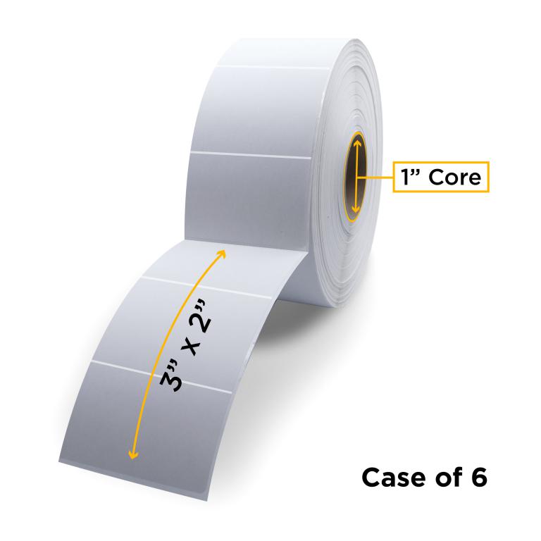 Direct Thermal Label Roll 1.0" ID x 5.0" Max OD for Desktop Barcode Printers