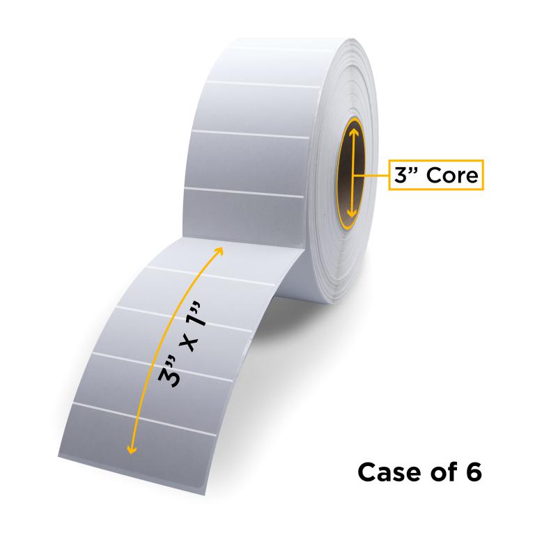 Direct Thermal Label Roll 3.0" ID x 8.0" Max OD for Industrial Barcode Printers