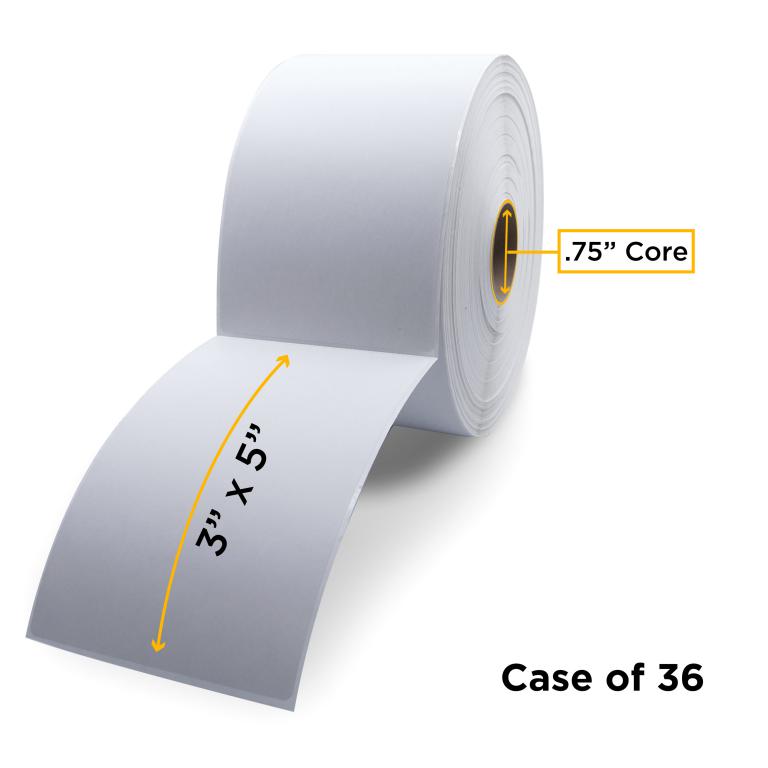 Direct Thermal Label Roll 0.75" ID x 2.25" Max OD for Mobile Barcode Printers